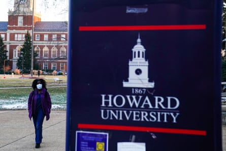 A student walks on the campus of Howard University, one of several HBCUs that received threats.