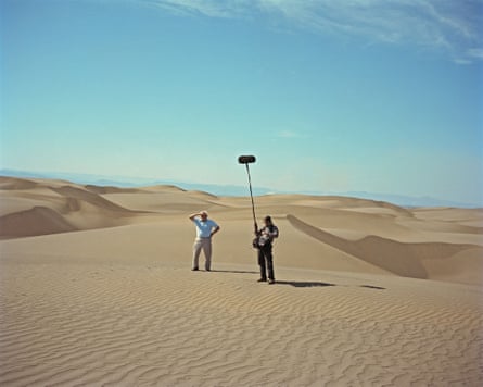 David Attenborough filming in the Suguta valley, at the edge of the Chalbi desert in northern Kenya, for his 2013 series Africa