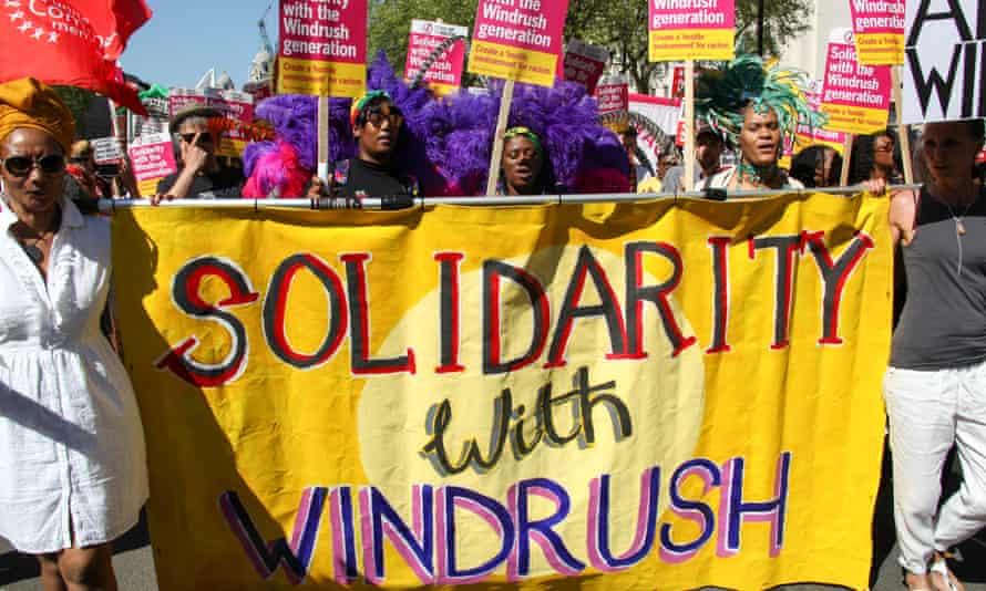 Protesters outside the Home Office in May 2018.