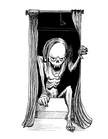 A vampire coming through a window