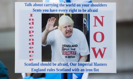 A placard calling for an independence referendum in Scotland