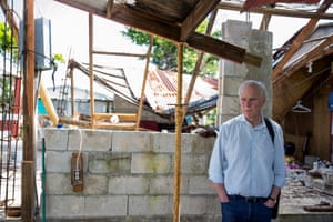 Alston inspects the residence of Norma Judith Colón, which was damaged by Hurricane María.