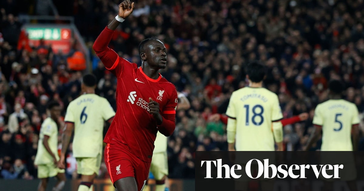 Sadio Mané leads Liverpool’s 4-0 thrashing to end Arsenal’s unbeaten run