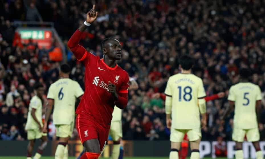 Sadio Mané leads Liverpool's 4-0 thrashing to end Arsenal's unbeaten run | Premier League | The Guardian