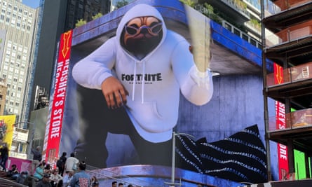 Panneau d'affichage 3D Fortnite de Balenciaga à Times Square, New York.