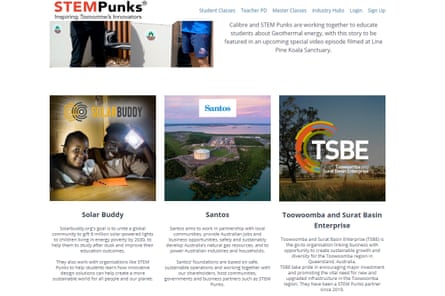 Screenshot of the Stem Punks website showing Santos listed as a key partner