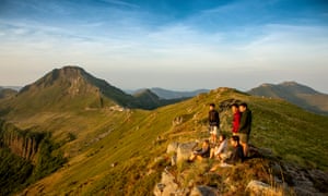 Hikers on Puy Mary.