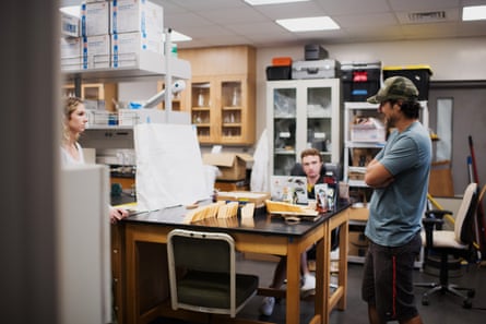 Two people in a university lab.