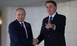 El presidente de Rusia, Vladimir Putin, y el presidente de Brasil en 2019.