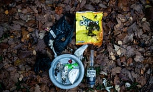 Rubbish from a litter pick on Helvellyn during Kendal Mountain festival in 2019.