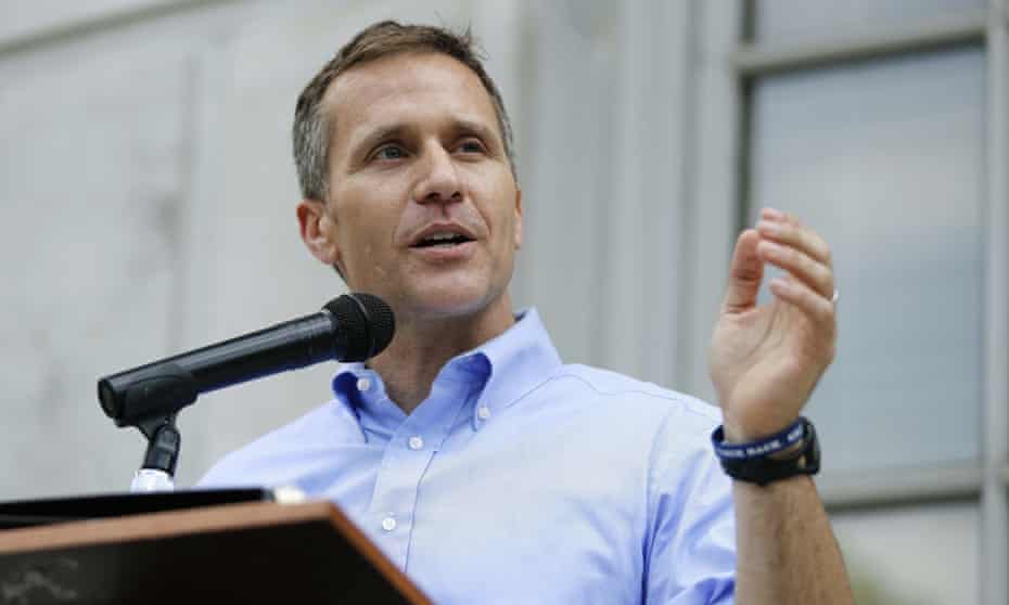 Eric Greitens. The woman’s testimony contradicts the mayor’s previous assertions that ‘there was no violence’ in what he called a consensual affair. 