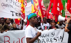 A solidarity demonstration in Riace for Mayor Domenico Lucano, who is accused of encouraging illegal immigration