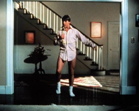 Tom Cruise in a singing and dancing scene from the movie Risky Business.