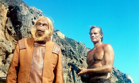 Maurice Evans and Charlton Heston in Planet of the Apes.
