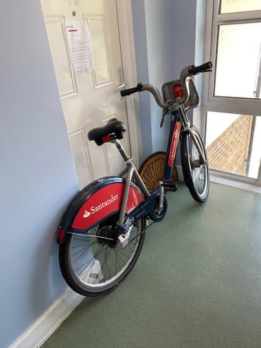 Hire bike in corridor