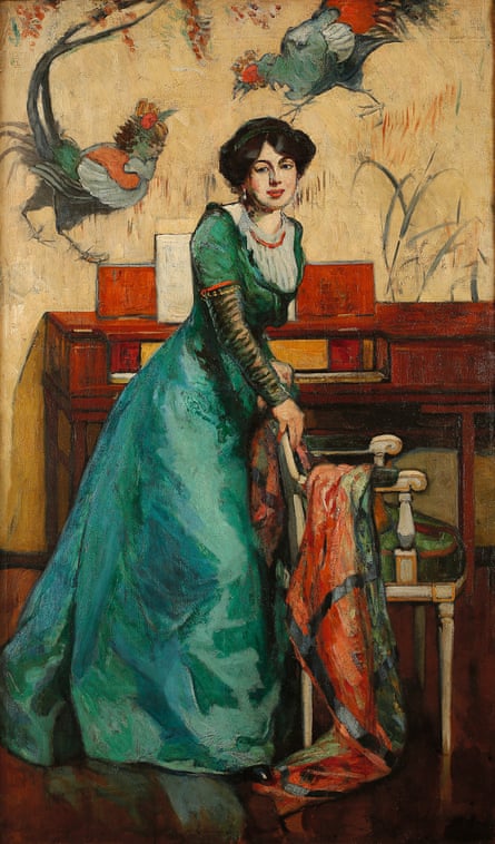 The Music Room, 1912, Ethel Wright’s portrait of the suffragette Una Dugdale Duval.
