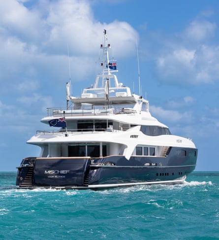 The yacht successful turquoise water