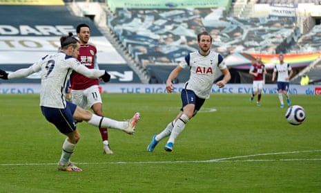 Gareth Bale scores his second and Tottenham’s fourth goal in the 4-0 home victory against Burnley. He has shown signs of rediscovering his best form.