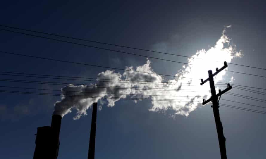 File photo of vapour coming from a steel mill chimney in Port Kembla, Australia