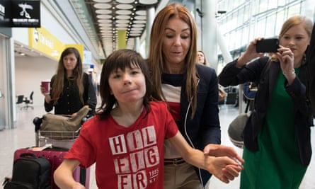Charlotte Caldwell and Billy at Heathrow, where they had a supply of cannabis oil confiscated
