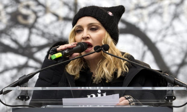 Madonna speaks during the Women’s March on Washington on Saturday