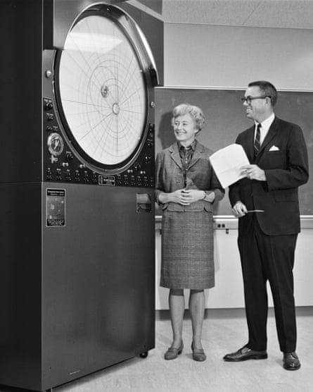 Margaret Burbidge receiving a Musser Copernican Planetarium, showing the movement of the planets round the sun, on behalf of UC San Diego in 1967.