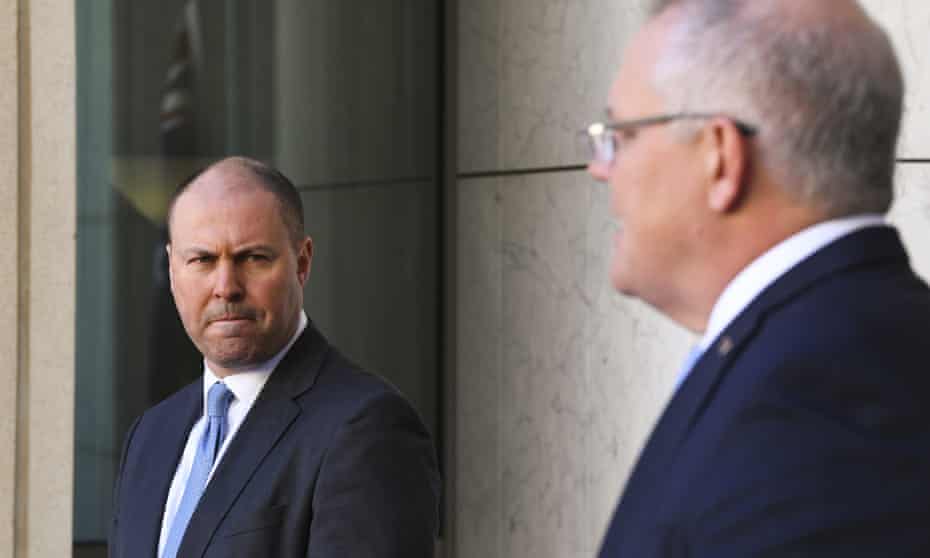 Australian treasurer Josh Frydenberg and prime minister Scott Morrison