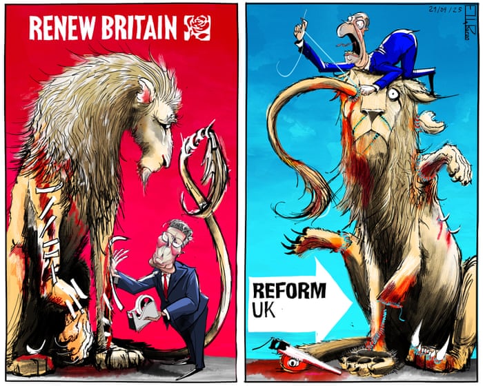 Ella Baron on Starmer and Farage’s bids to renew Britain – cartoon