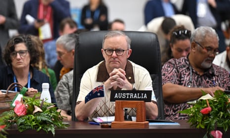 Anthony Albanese at the Pacific Islands Forum in Tonga on Wednesday