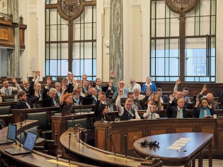 The Reform contingent vote during a meeting last month.