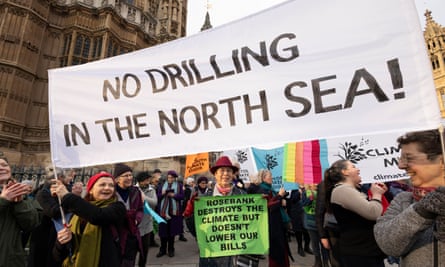 protests against more drilling in the North Sea