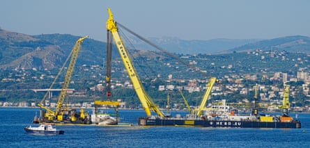 The salvage operation off Porticello.