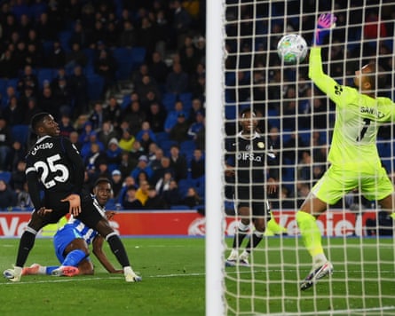 Danny Welbeck scores for Brighton against Chelsea during the 2025-26 season
