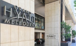 The Grand Hyatt hotel in Melbourne is one of the three hotels being used for quarantine of players and staff competing in the Australian Open.