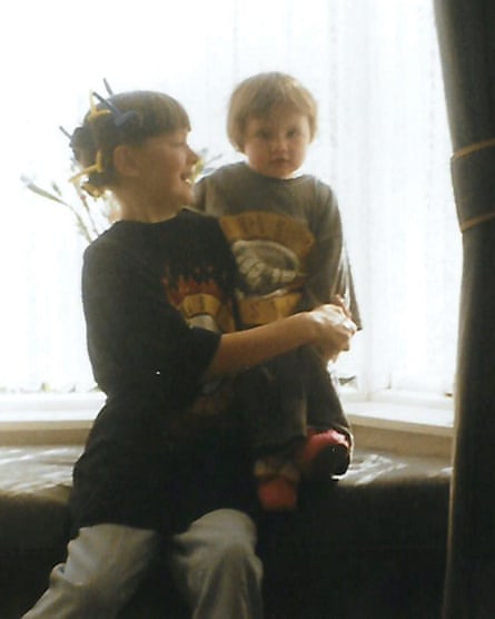 (L-R) Rebecca Nicholson forcing her little sister to wear her spare GNR T-shirt.
