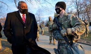 U.S. Defense Secretary Lloyd Austin will visit deployed national defense troops at the U.S. Capitol on Jan. 29.