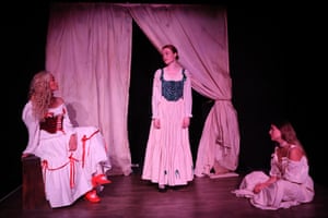 Long Lane Theatre Company has brought three shows to Edinburgh: The Giant Killers, Arty’s Ani-Magination and, pictured here, The Actress, about the first women to act on stage in the 17th century.