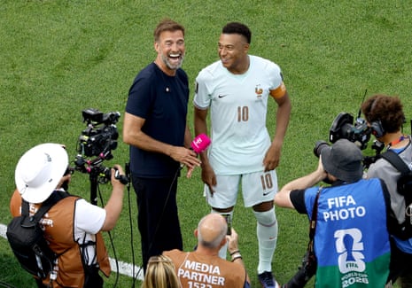 Jurgen Klopp and Kylian Mbappe