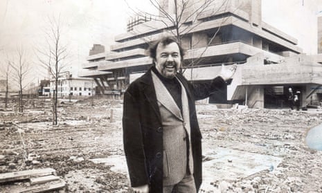 Sir Peter Hall outside the National Theatre on London’s Southbank. 