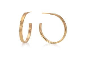 Gold-plated recycled silver hoops, 48, kittyjoyas.com
