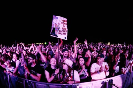 Crowds watch King Gizzard perform at End of the Road festival in 2023