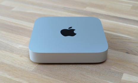 Apple Mac mini as seen from above.
