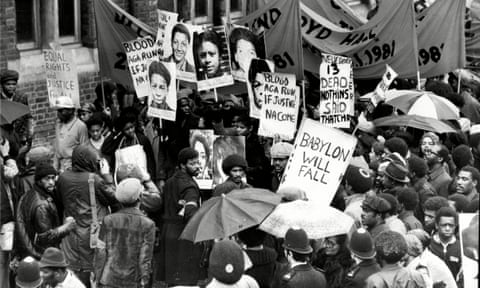 Protesters out in force for the march that followed the New Cross fire, the Black People’s Day of Action, on 2 March 1981.