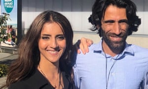 New Zealand Greens MP Golriz Ghahraman with former Manus Island detainee Behrouz Boochani in Christchurch.
