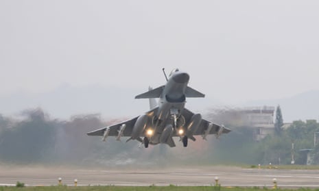 A fighter aircraft taking off
