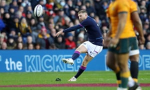 Scotland’s Finn Russell scores a penalty goal to win the match.