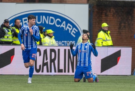 Tyreece John-Jules after scoring for Kilmarnock against Celtic