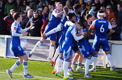 Macclesfield's Isaac Buckley-Ricketts celebrates scoring his sides second goal.