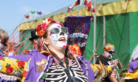 Day of the dead? A performer at Towersey festival, who lost out on funding this week.