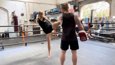Jenny Valentish training with Nick Mann at Mischa’s Boxing Central